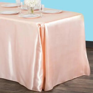 90 by 132 inch rectangular satin tablecloth rose gold 1 1