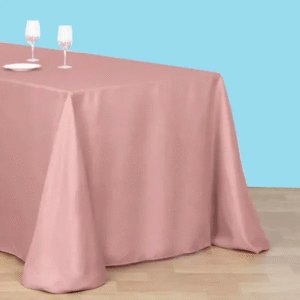 90 by 132 inches rectangular polyester tablecloth dusty rose