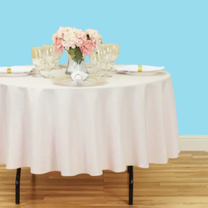 90 inch round polyester tablecloth baby pink
