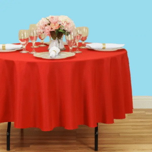 90 inch round polyester tablecloth baby red