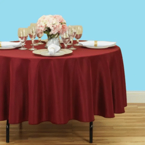 90 inch round polyester tablecloth burgundy