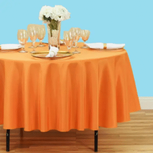 90 inch round polyester tablecloth orange