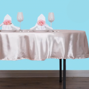 90 inch round satin tablecloth rose gold 1