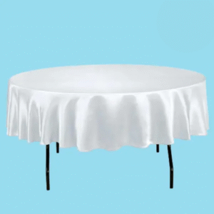 90 inch round satin tablecloth silver