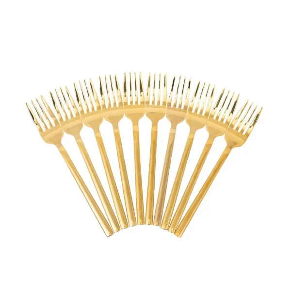 Gold salad fork 10 set