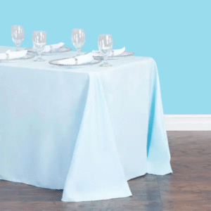 Inches rectangular polyester tablecloth baby blue