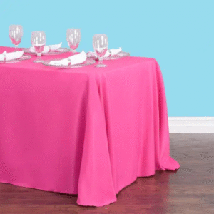 Inches rectangular polyester tablecloth fuchsia