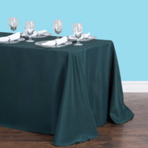 Inches rectangular polyester tablecloth hunter green