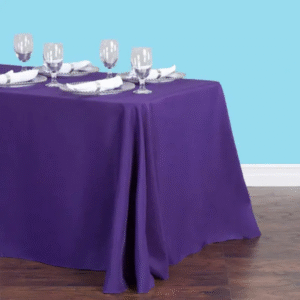 Inches rectangular polyester tablecloth purple