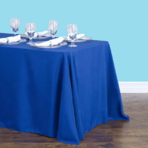 Inches rectangular polyester tablecloth royal blue