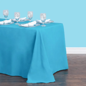 Inches rectangular polyester tablecloth turquoise