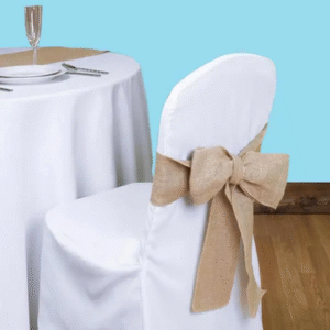 Polyester banquet chair cover white