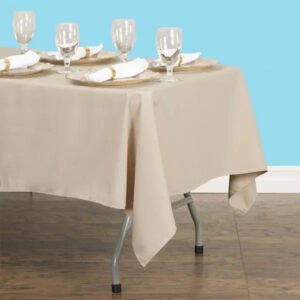Rectangular polyester tablecloth beige