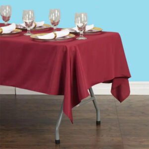 Rectangular polyester tablecloth burgundy 2
