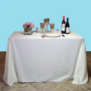 Rectangular polyester tablecloth ivory 1