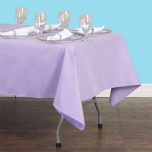 Rectangular polyester tablecloth lavender 1
