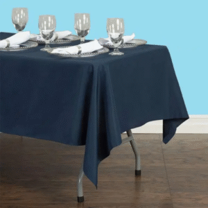 Rectangular polyester tablecloth navy blue