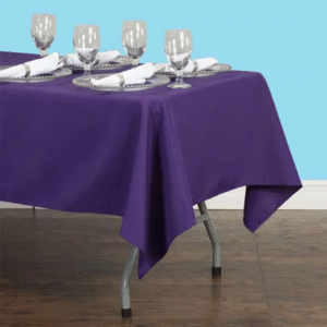 Rectangular polyester tablecloth purple