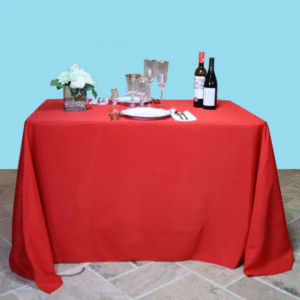 Rectangular polyester tablecloth red 1