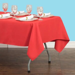 Rectangular polyester tablecloth red 2