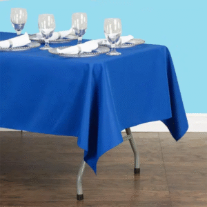 Rectangular polyester tablecloth royal blue