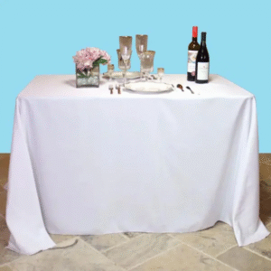 Rectangular polyester tablecloth white 1