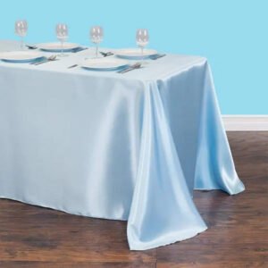 Rectangular satin tablecloth baby blue 1 1