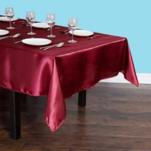 Rectangular satin tablecloth burgundy 1