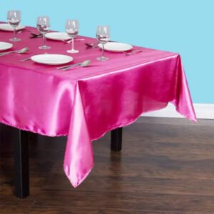 Rectangular satin tablecloth fuchsia 1