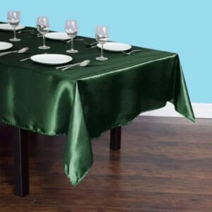 Rectangular satin tablecloth hunter green 1