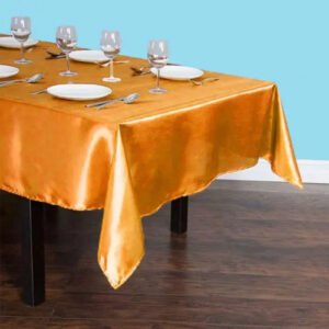 Rectangular satin tablecloth orange 1
