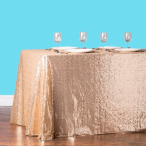 Rectangular sequin tablecloth gold