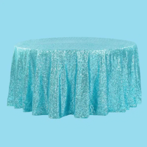 Round sequin tablecloth turquoise
