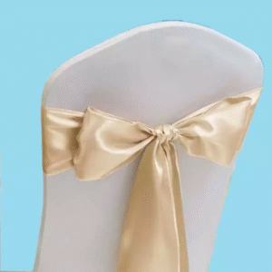 Satin chair sash beige