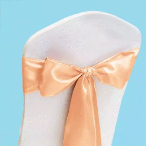Satin chair sash peach