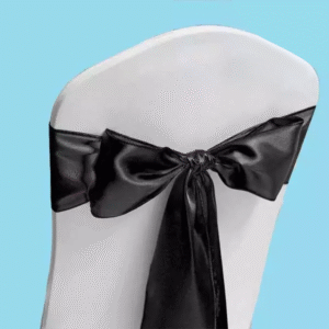 Satin chair sash black 1