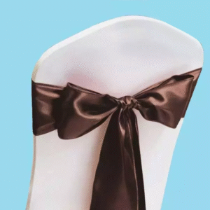 Satin chair sash chocolate 1