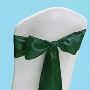 Satin chair sash hunter green