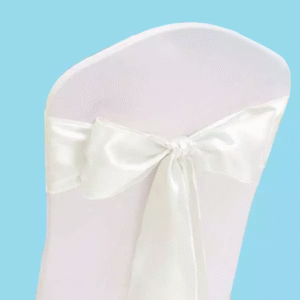 Satin chair sash ivory 1