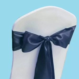 Satin chair sash navy blue 1