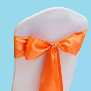Satin chair sash orange 1
