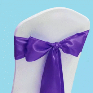 Satin chair sash purple 1