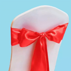 Satin chair sash red 1