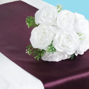 Table runner satin eggplant 1