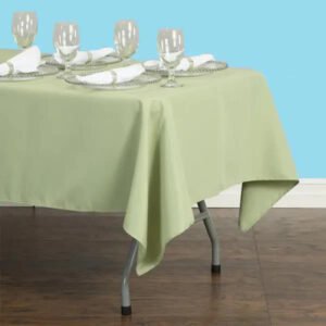 Angular polyester tablecloth reseda