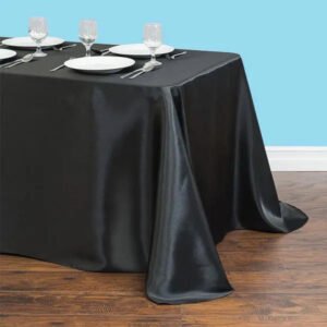 Ectangular satin tablecloth black 1