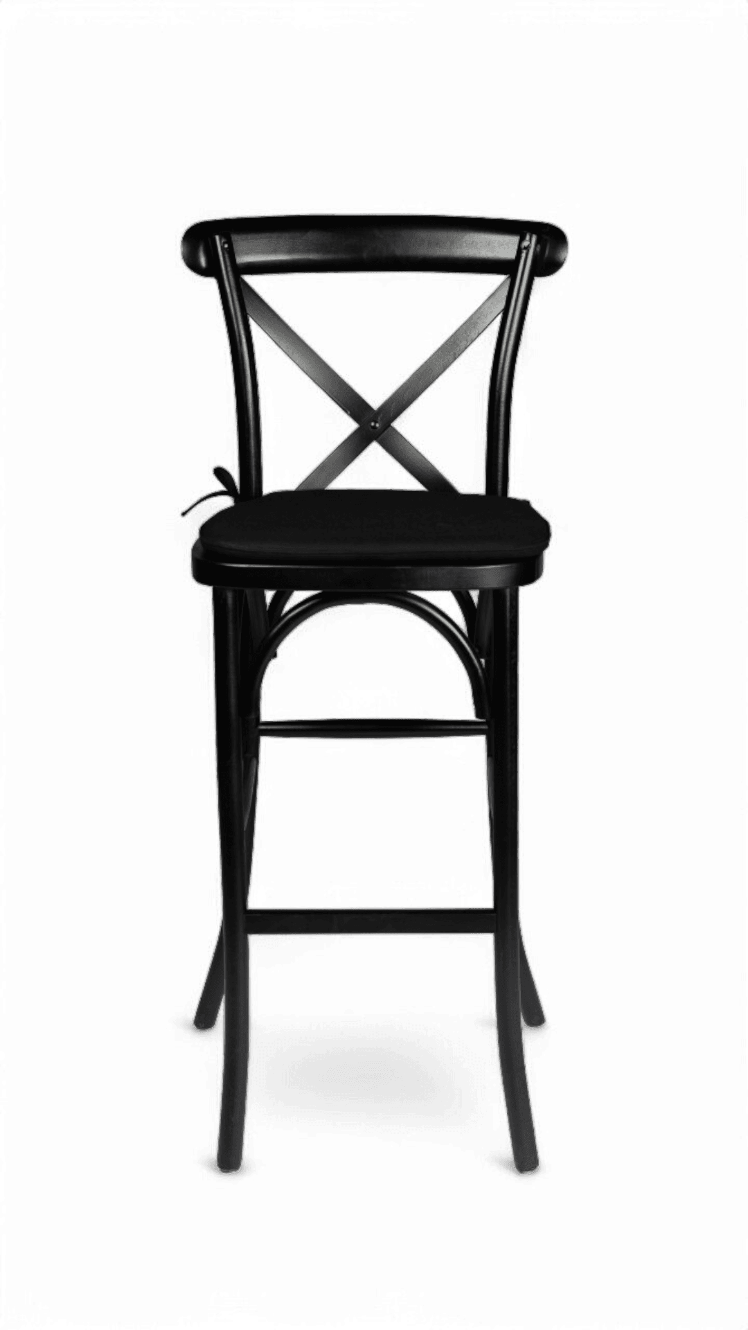 Inventory black crossback barstool