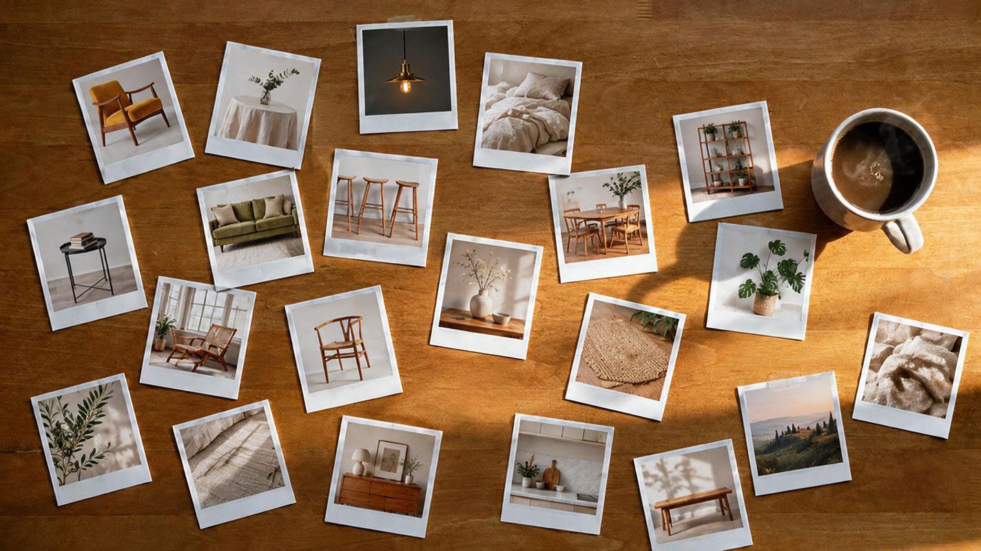 Collection of Rental Images On Wooden Table
