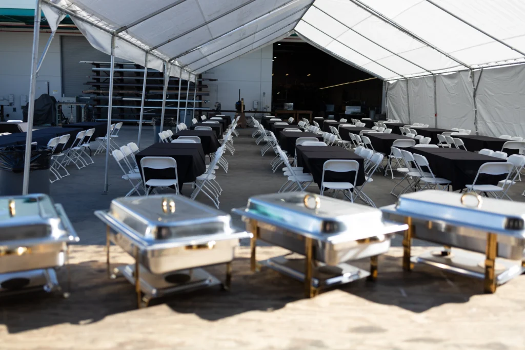 12.15.23 setup business farm table, table, chair, chafers (23)