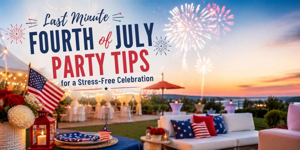 Party celebration outside with fireworks